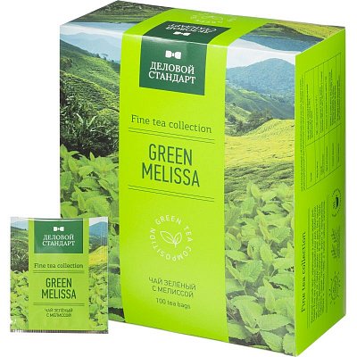 Чай Деловой Стандарт Green melissa зелен. с мелиссой 100 пакx2гр