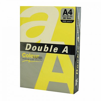 Бумага цветная DOUBLE AА480 г/м2500 л. интенсивжелтая