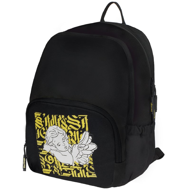 превью Рюкзак Berlingo Light «Angel black» 39.5×28×16см, 2 отделения, 3 кармана, уплотненная спинка