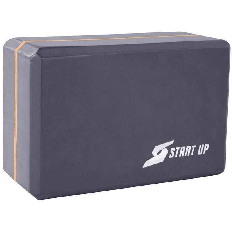 Блок для йоги Start up 22.8×15.2×10 см серый/оранжевый