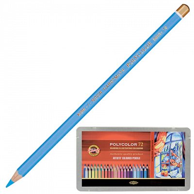 Карандаши цветные художественные KOH-I-NOOR «Polycolor», 72 цвета, 3.8 мм, металлическая коробка
