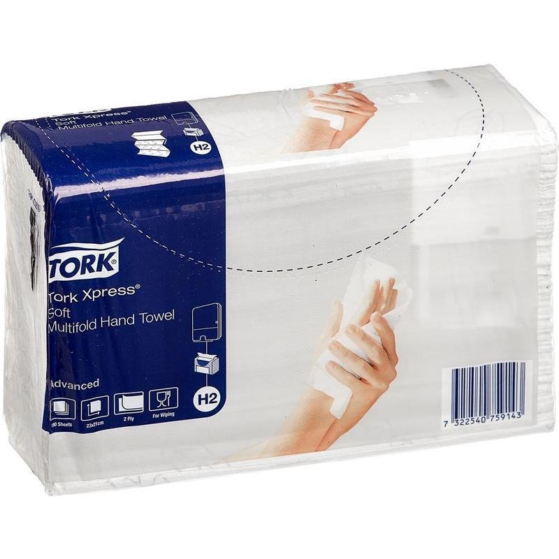 Полотенца бумажные листовые Tork Advanced Н2 Z-сложения 2-слойные 20 пачек по 190 листов (артикул производителя 471135)