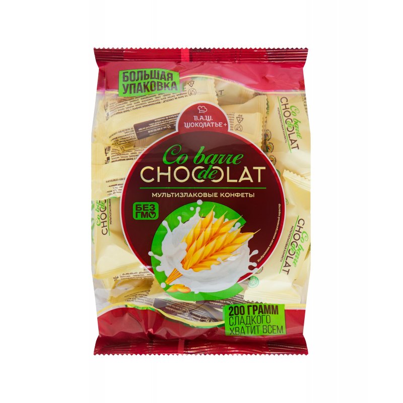 превью Конфеты Co barre de Chocolat мультизлаковые с белой кондитерской глазурью 200 г