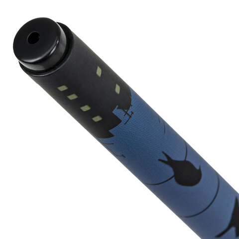 Ручка шариковая BRAUBERG SOFT TOUCH GRIP «NIGHT CITY», СИНЯЯ, мягкое покрытие, узел 0.7 мм