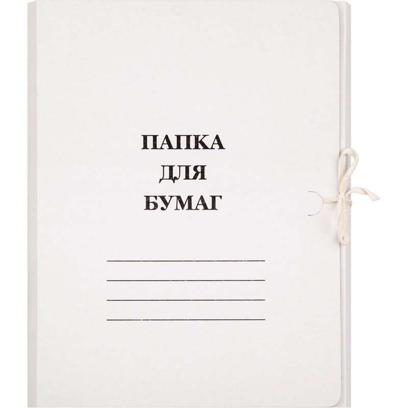превью Папка для бумаг с завязками (360 г/кв.м, немелованная, 10 штук в упаковке)