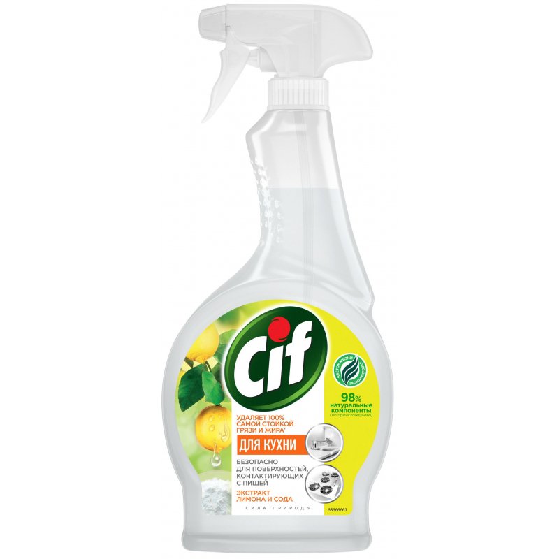 Средство для кухни 500 мл CIF «Сила природы», ЭКО, распылитель