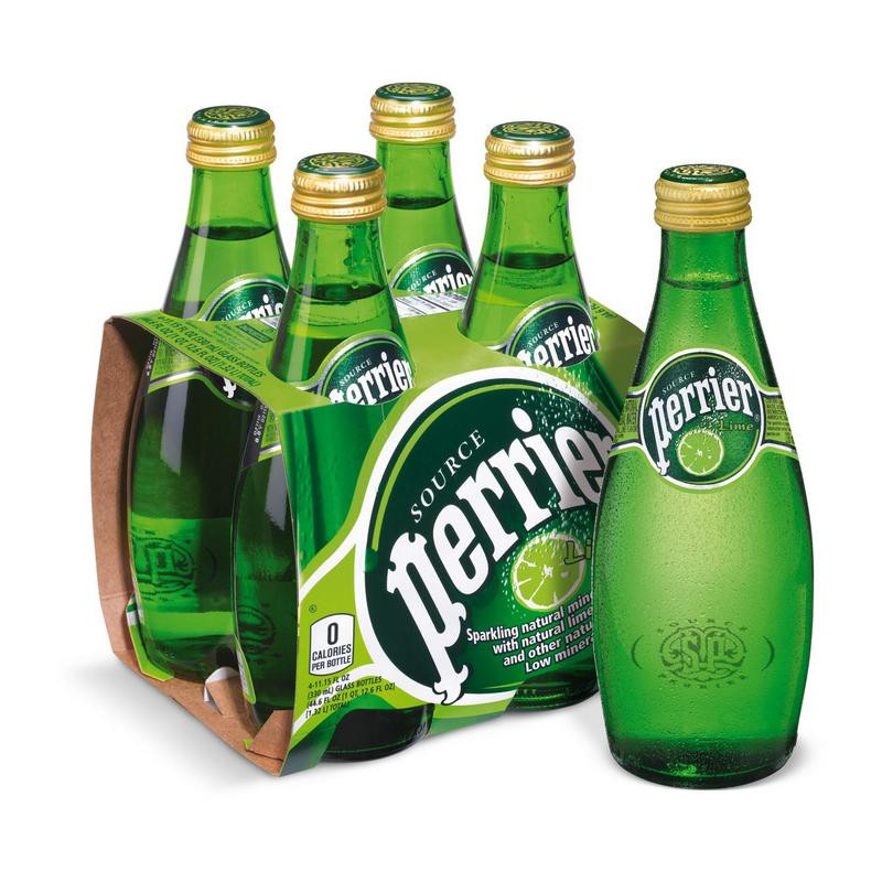 превью Вода минеральная Perrier газированная со вкусом лайма 0.33 л (4 штуки в упаковке)