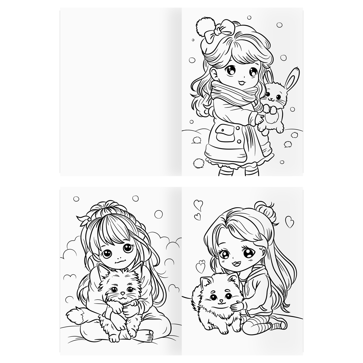 Раскраска А4, 16 стр., ТРИ СОВЫ «В стиле kawaii»