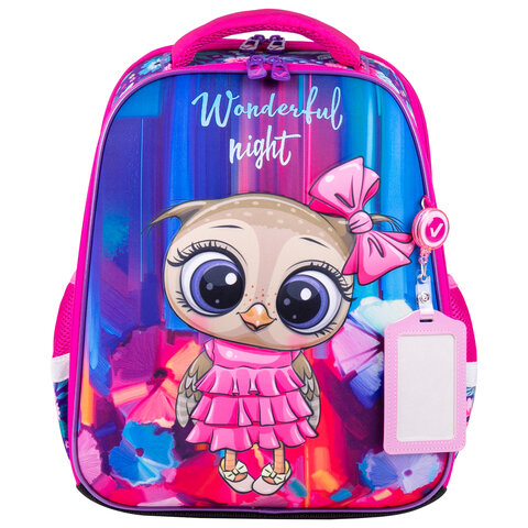 Ранец BRAUBERG FIT, 2 отделения, «Wonderful night», 3D-панель, 38×27х14 см