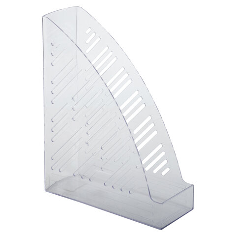 Лоток вертикальный для бумаг BRAUBERG «Standard+», 250×90×300 мм, прозрачный, 237227