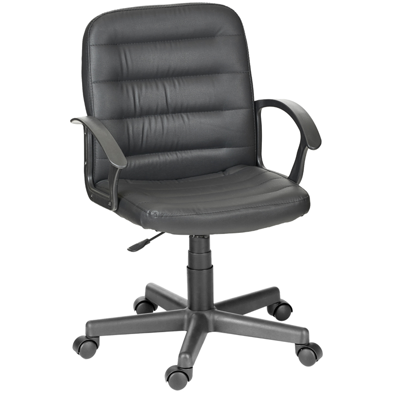 превью Кресло руководителя Olss «Чип» 192 ультра, кожзам черный, опора-пиастра