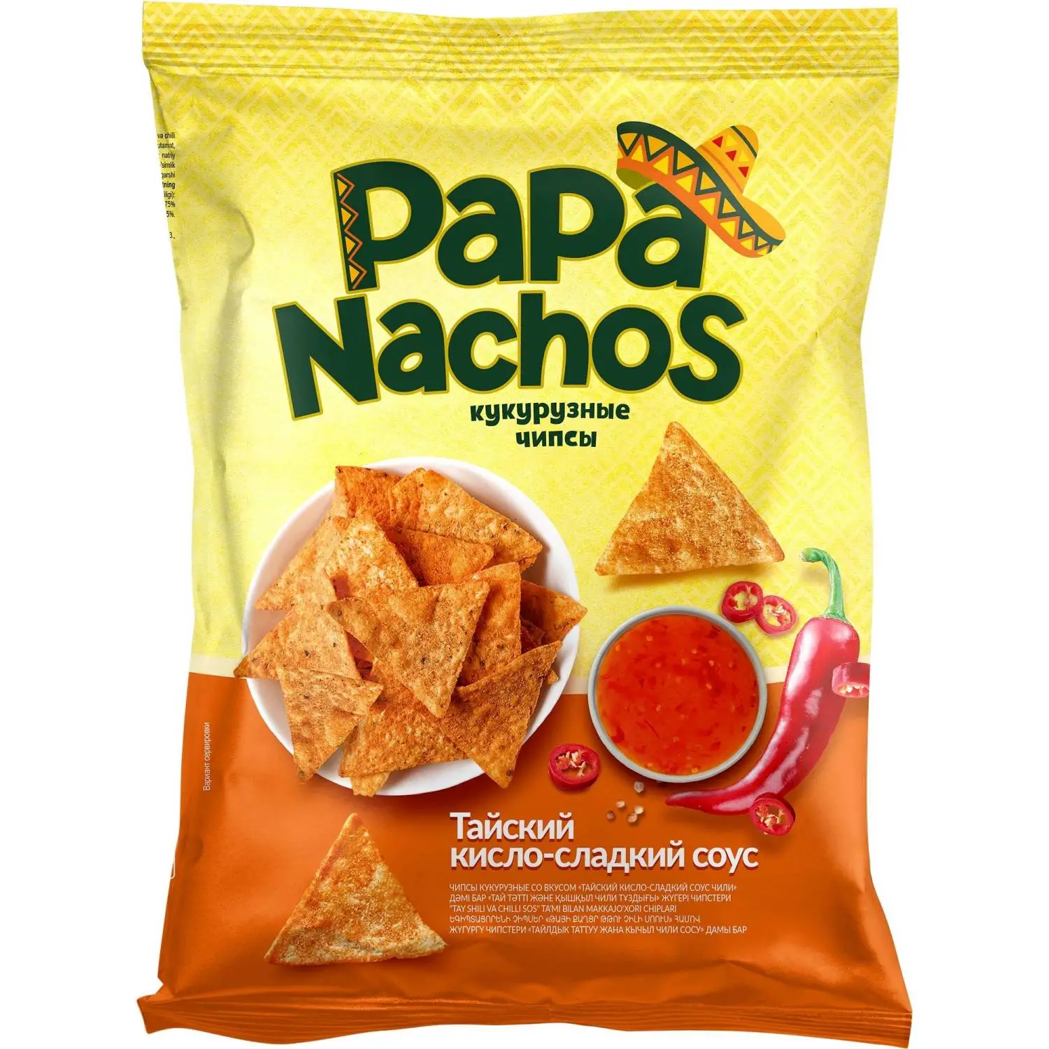 превью Чипсы кукурузные Рара Nachos тайский кисло-сладкий соус, 150г