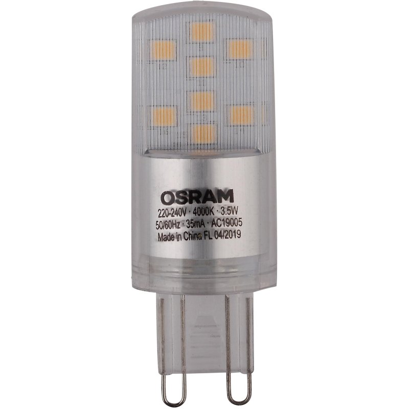 Лампа светодиодная OSRAM LEDSPIN40 CL 3.5W/840 230V G9 FS1