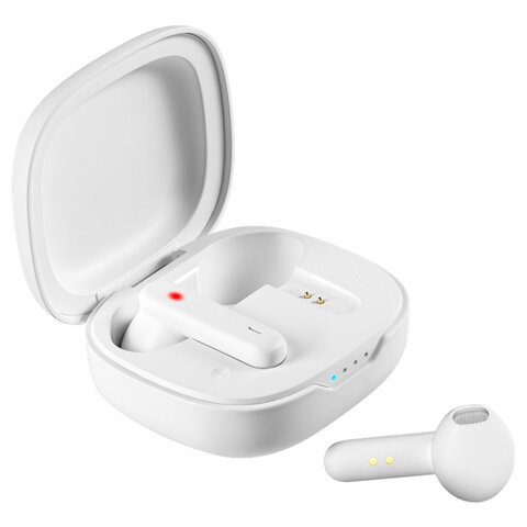 Наушники с микрофоном (гарнитура) DEFENDER TWINS 920, Bluetooth, беспроводные, белые, 