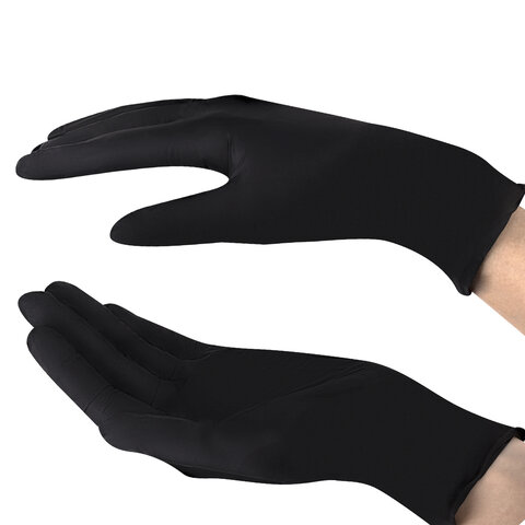 Перчатки нитриловые смотровые SFM Supersoft N136100 пар (200 шт. )размер L (большой)черные
