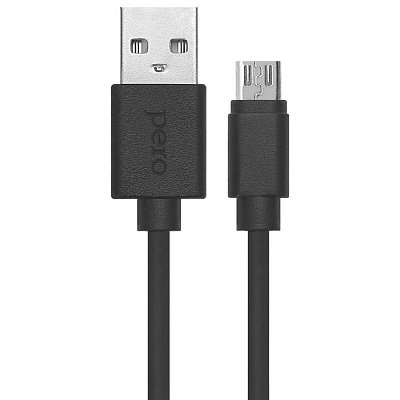 Кабель PERO, DC-03, micro-USB, 2.5А, 2м, Fast charge, черный