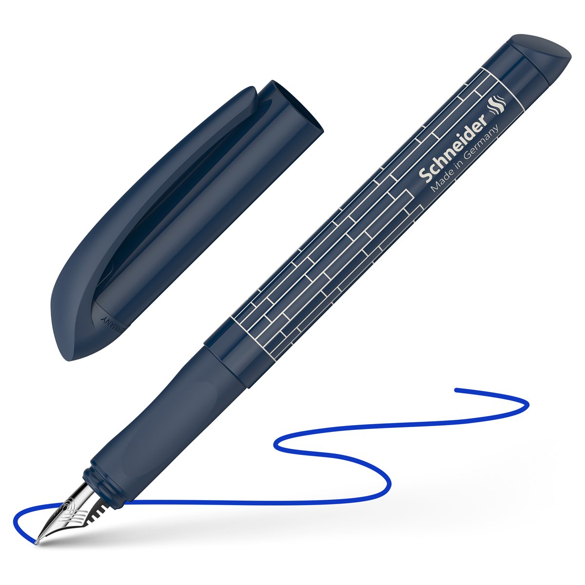 Ручка перьевая Schneider «Easy navy» синяя, 1 картридж, грип, темно-синий корпус