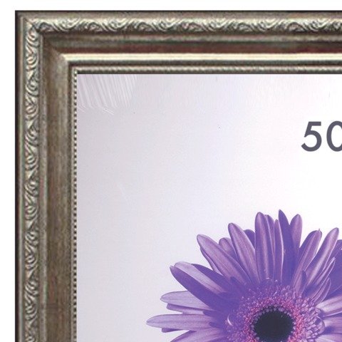 Рамка премиум 50×70 см, пластик, багет 33 мм, «Dorothy», серебро