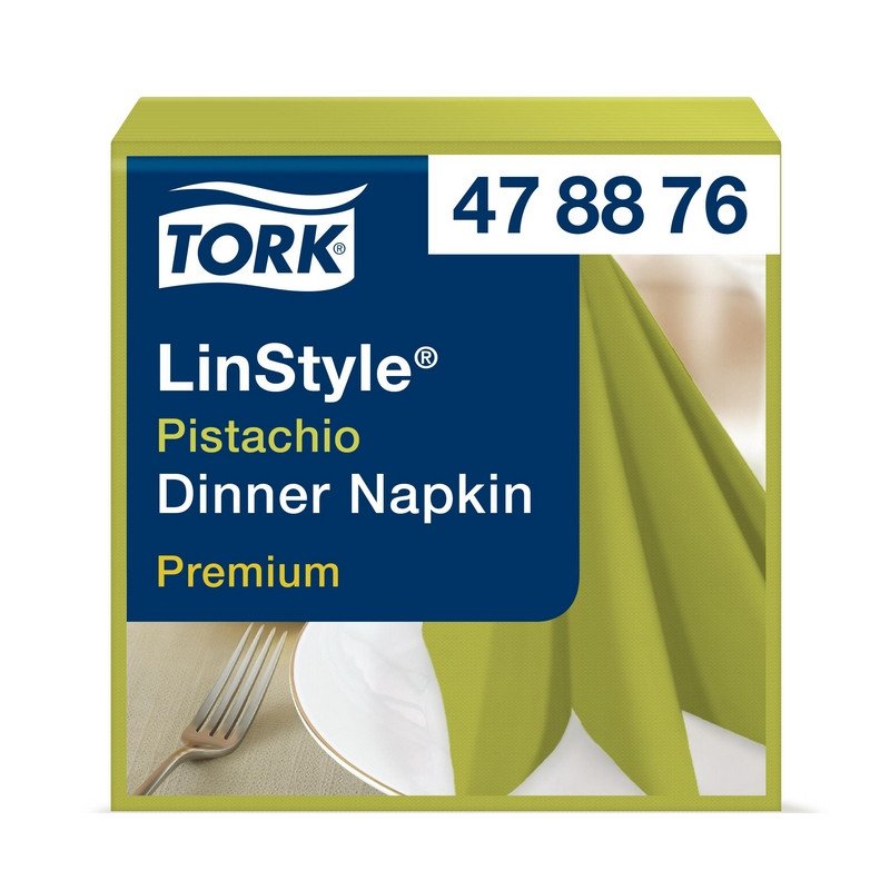 Салфетки бумажные Tork LinStyle Premium 478876 39×39 см зеленые 1-слойные 50 штук в упаковке