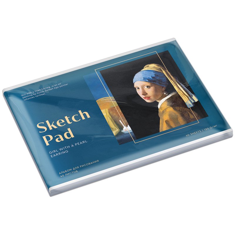 Альбом для рисования 40л., А4, на скрепке Greenwich Line «Great painters. Vermeer», 120 г/м2