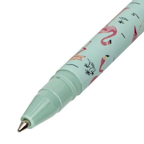 Ручка шариковая BRAUBERG SOFT TOUCH STICK «FLAMINGO», СИНЯЯ, мягкое покрытие, узел 0.7 мм