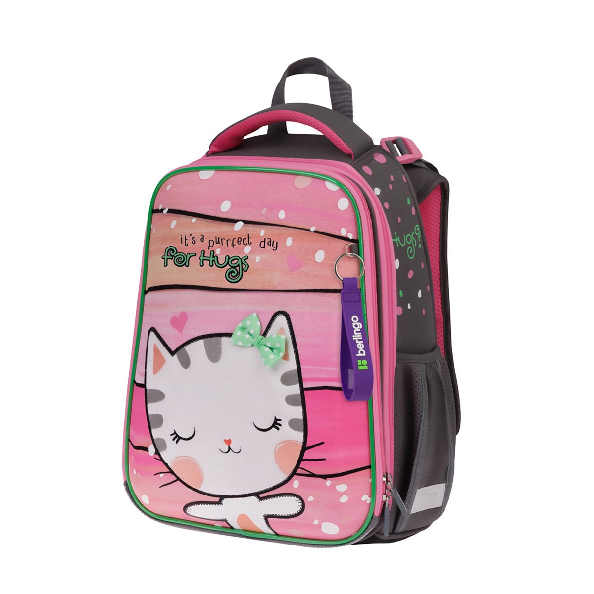 превью Ранец Berlingo Expert «Cat Hugs» 37×28×16см, 2 отделения, 2 кармана, анатомическая спинка