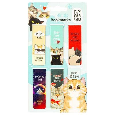Закладки магнитные для книг, 6шт., MESHU «Funny joke», глянцевая ламинация