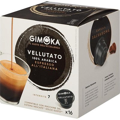 Кофе в капсулах для кофемашин Gimoka Dolce Gusto Espresso Vellutato (16 штук в упаковке)