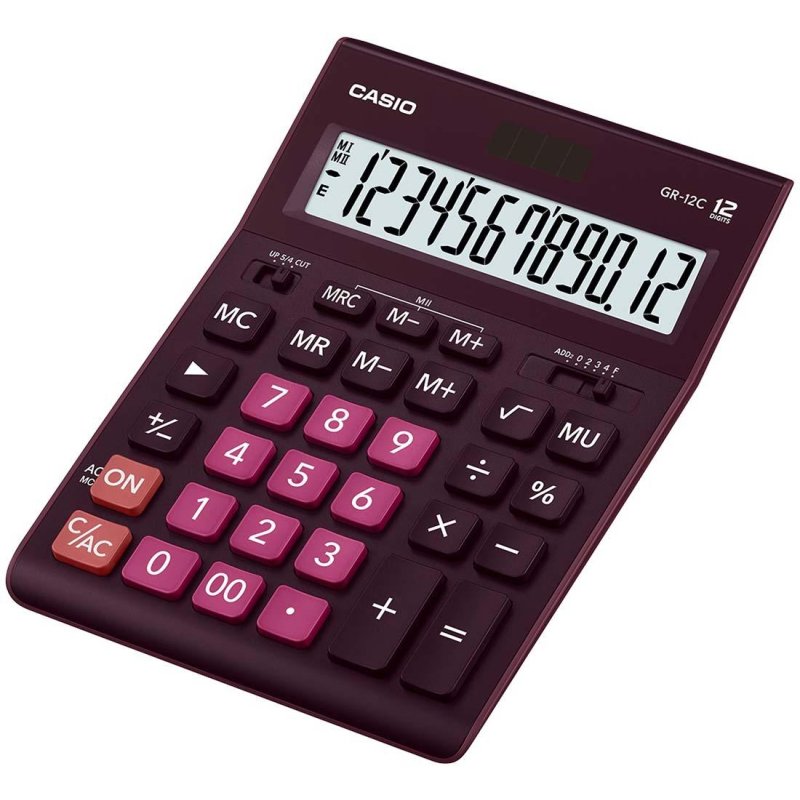 Калькулятор настольный Casio GR-12C-WR 12-разрядный бордовый