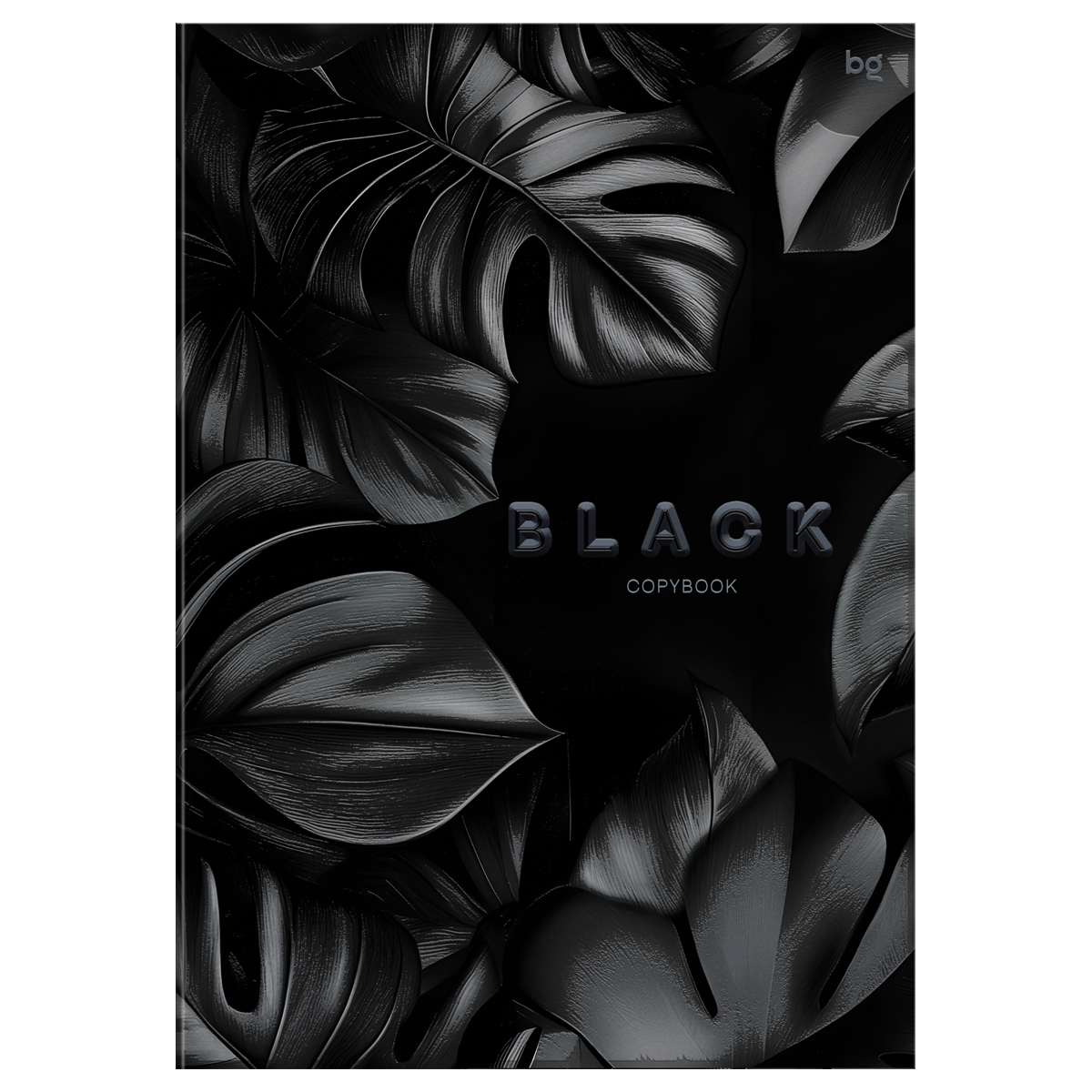 Тетрадь 96л., А4, клетка BG «Just black», soft-touch ламинация, выб. лак