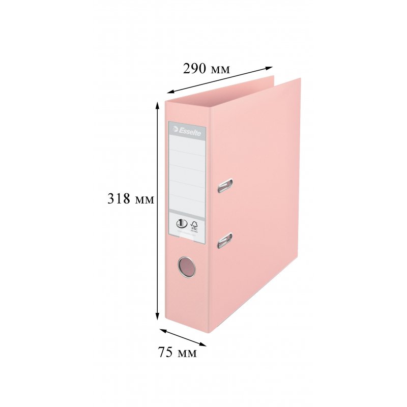 Папка с арочным механизмом Esselte No.1 Power Solea 75 мм персиковая