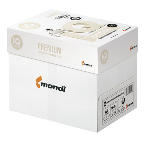 Бумага IQ PREMIUM, А4, 160 г/м2, 250 л., класс «А», Австрия, белизна 170% (CIE)