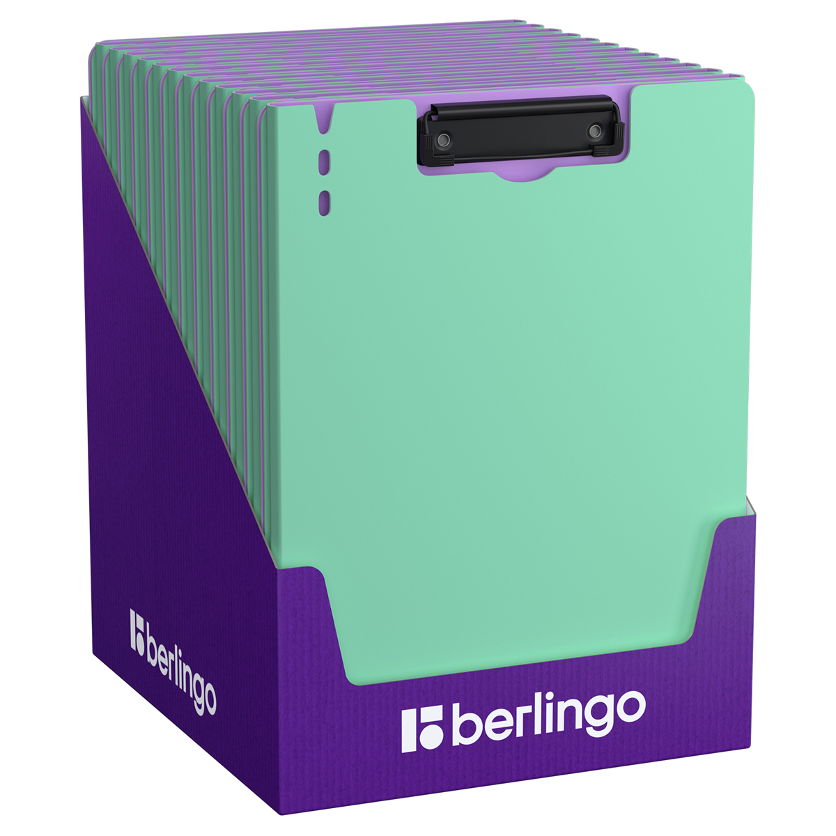 Папка-планшет с зажимом Berlingo «Haze» А4, пластик (полифом), 1800мкм, мятная