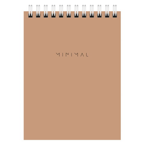 Блокнот МАЛЫЙ ФОРМАТ А6 108×145 мм, 40 л., гребень, картон, клетка, BRAUBERG «Minimal Classic»