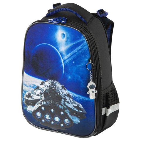 превью Ранец BRAUBERG PREMIUM, 2 отделения, с брелком, «Spaceship», 38×29х16 см
