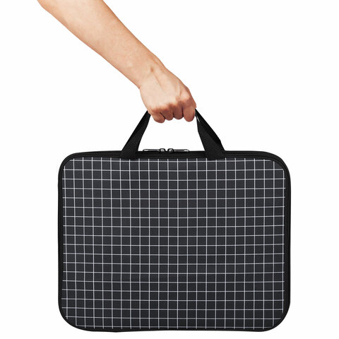 Папка на молнии с ручками BRAUBERG А4, 1 отделение, полиэстер, 20 мм, «Checkered»