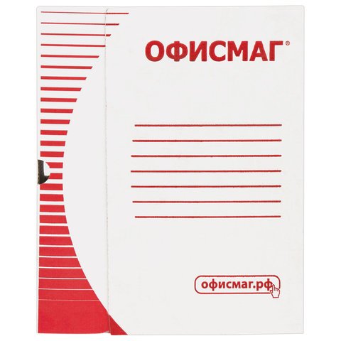 Короб архивный с клапаном А4 (260×325 мм), 75 мм, до 700 листов, плотный, микрогофрокартон, БЕЛЫЙ, ОФИСМАГ