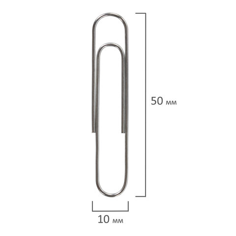 Скрепки большие 50 мм, BRAUBERG, оцинкованные, 50 шт., в картонной коробке