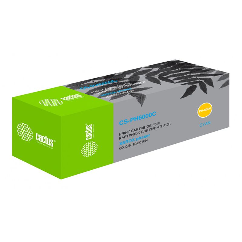 превью Картридж совм. Cactus PH6000C 106R01631 голубой для Xerox Phaser 6000/6010 (1000стр. )