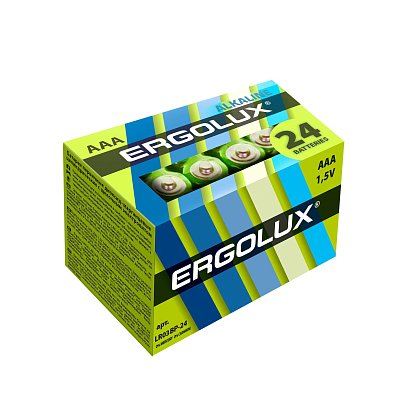 Батарейка Ergolux AAA/LR 03 Alkaline BP-24 (LR 03 BP-24, 1.5В)(24 шт в уп. )