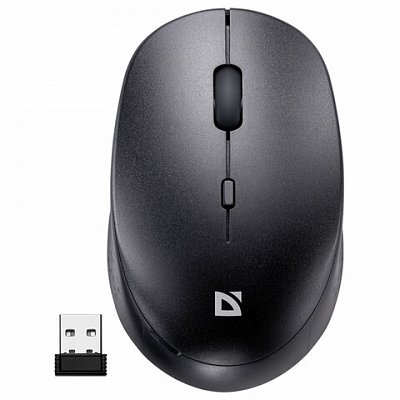 Мышь беспроводная DEFENDER Auris MB-027, USB, 3 кнопки + 1 колесо-кнопка, оптическая, черная