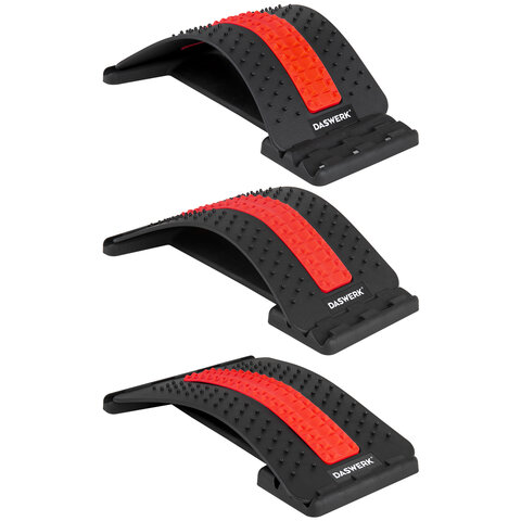 Массажер для спины/мостик для растяжки PREMIUM, 3 уровня нагрузки, красная вставка, DASWERK