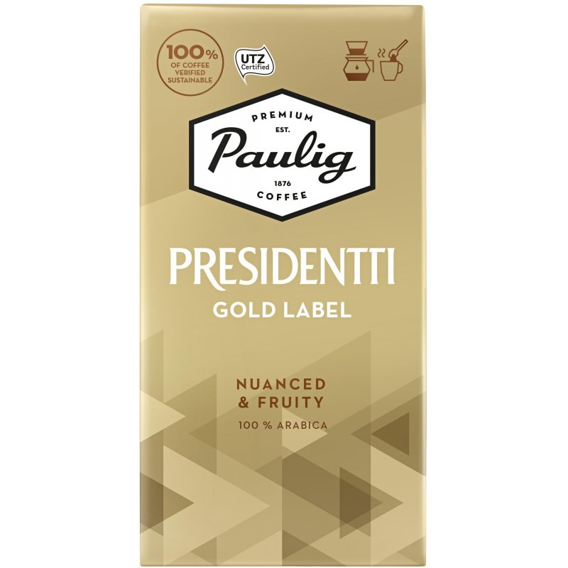 Кофе молотый PAULIG (Паулиг) «Presidentti Gold Lable», натуральный, 250 г, вакуумная упаковка