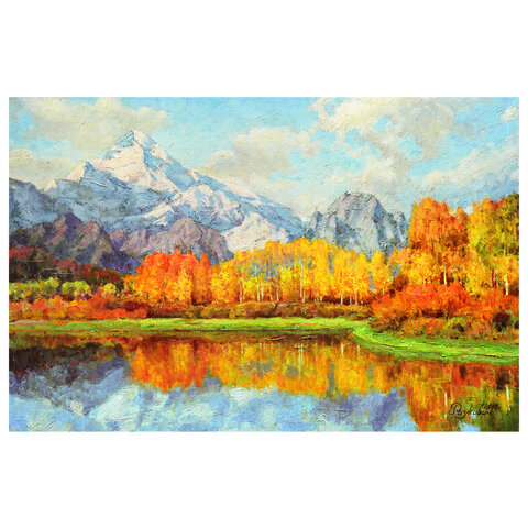 Картина стразами (алмазная мозаика) 40×50 см, ОСТРОВ СОКРОВИЩ «Осень в горах», без подрамника