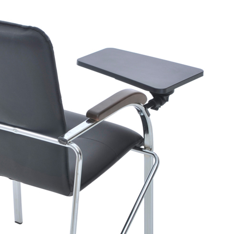Стул Helmi HL-F05 «Самба СТ» со столиком, каркас металл хром, экокожа, черный, орех BOX1