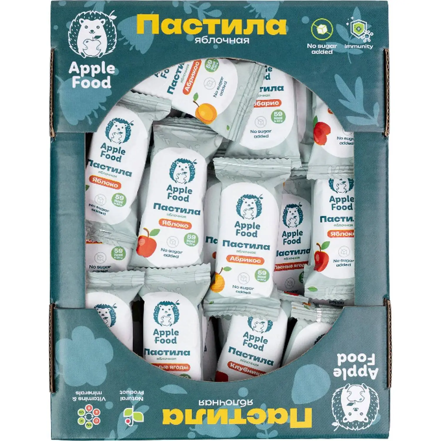 Пастила Apple Food асс. слив_барб_груш_абрик_клуб_л. яг_виш_ябл, ТВ-кор,700г