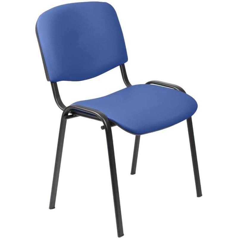 превью Стул UA_EChair Rio(ИЗО/ISO) черный, к/з синий V-15