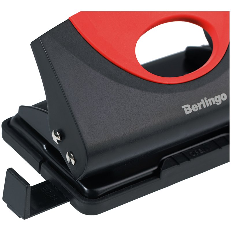 Дырокол Berlingo «Office Soft» 10л., пластиковый, красный, с линейкой