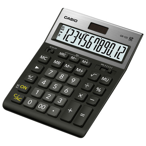 Калькулятор настольный Casio GR-120-W-EP 12-разрядный черный