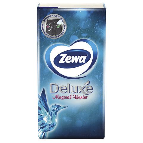 Платки носовые ZEWA Delux, 3-х слойные, 10 шт. х (спайка 10 пачек)
